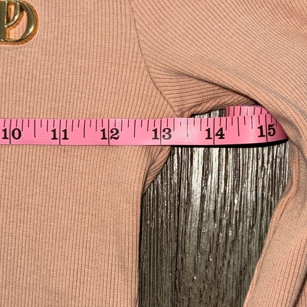 ODolls Collection logo high neck long sleeve mini bodycon dress in cream - Picture 14 of 15